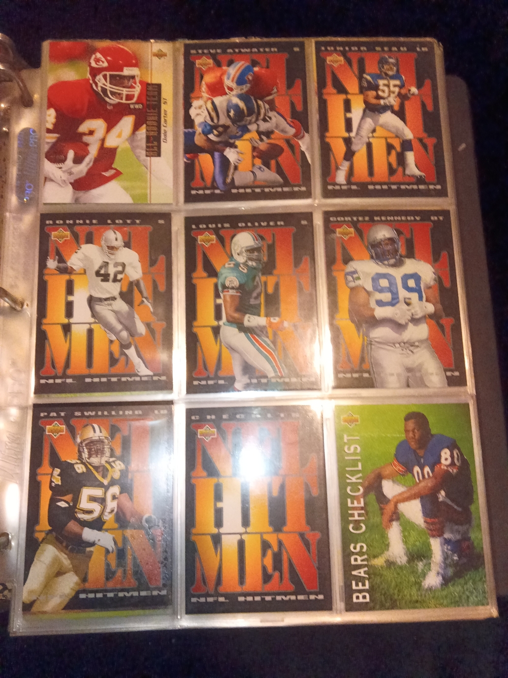 NFL Trading Card Collector Sheet - Black, Orange, Green